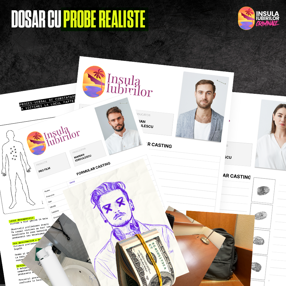 Insula Iubirilor Criminale + Set investigatie + Ghiozdan