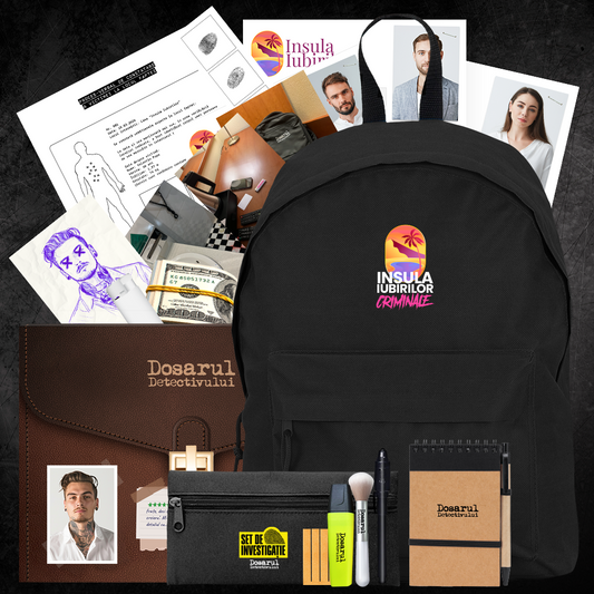 Insula Iubirilor Criminale + Set investigatie + Ghiozdan